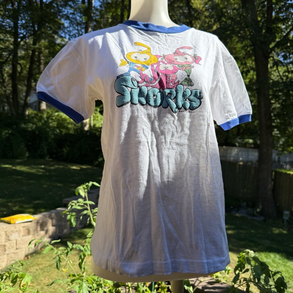Vintage The Snorks Ringer Top Womens S/M (vtg L) Cartoon 80s Coastal Concepts